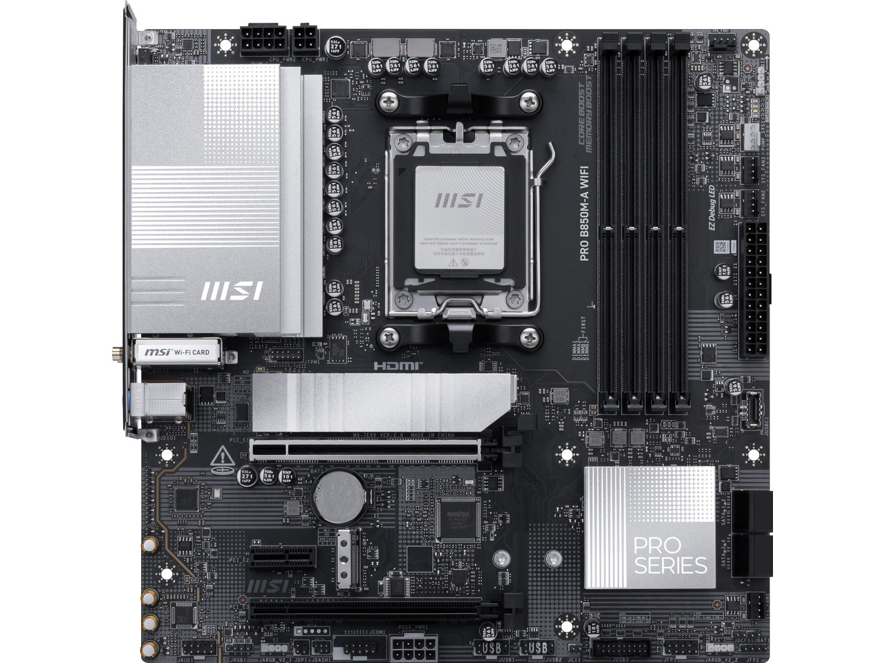 MSI PRO B850M-A WIFI AM5, Wi-F - Am5 Micro Atx Pcie 5.0 Motherboard avis et prix